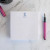 Monogrammed square note pad with family initial — classic and professional design.