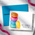 Personalized macaron folded note cards with a blank inside for thank-you notes and handwritten messages