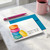 Custom Macaron folded stationery set with colorful French macarons and coordinating envelopes