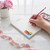 Personalized rectangular notepad with watercolor macarons, custom name, and space for daily notes