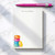 Custom rectangular notepad with watercolor macaron design and personalized name at the top