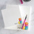 Custom Macaron square notepad with cheerful watercolor artwork and lined writing pages