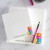 Custom square notepad with watercolor macaron design and personalized name at the top