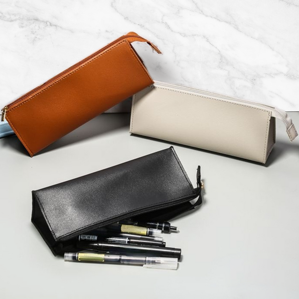 Leather Pencil Bag - Small Tan – iszi ONLINE