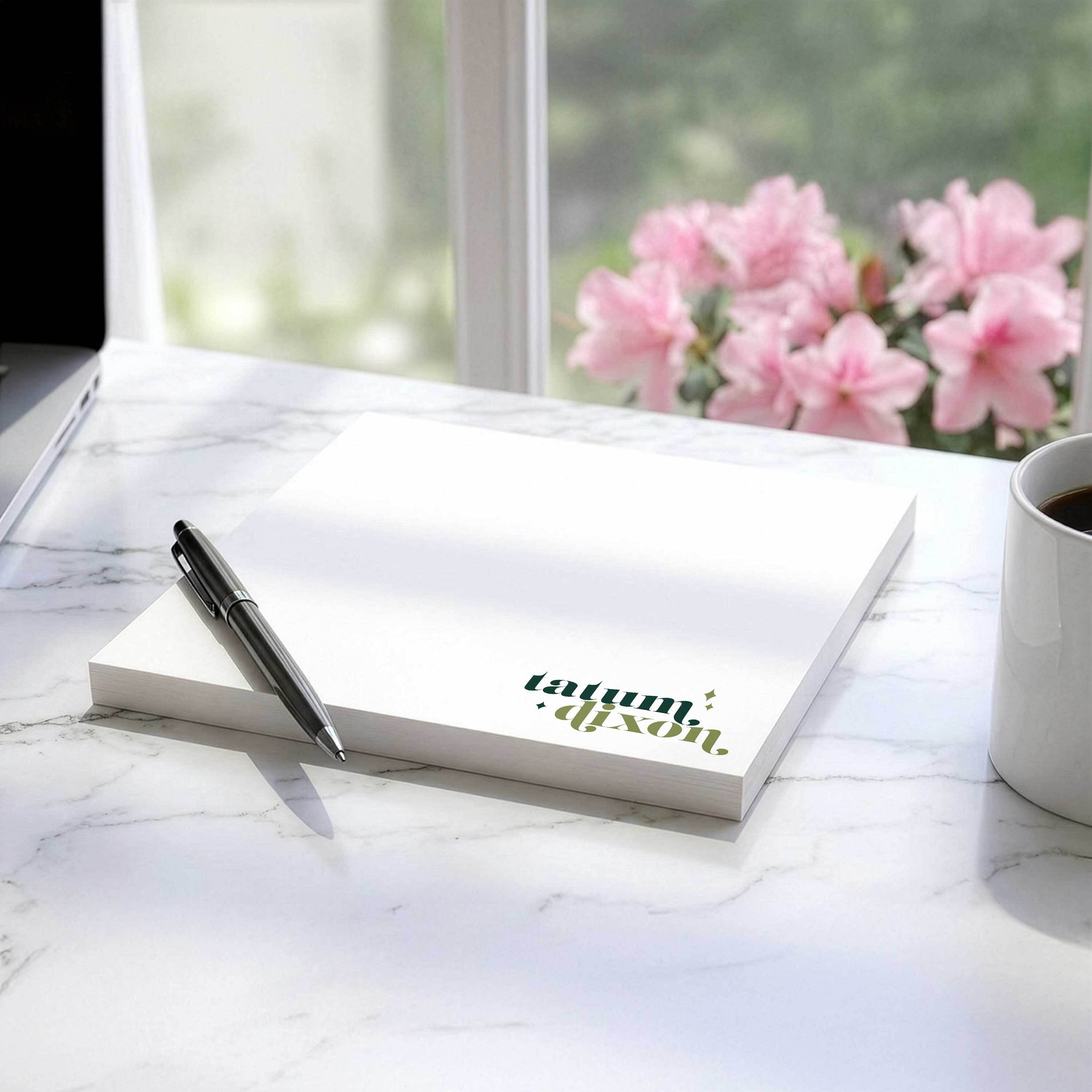 Personalized Wild Stardust square notepad styled as a practical desk gift