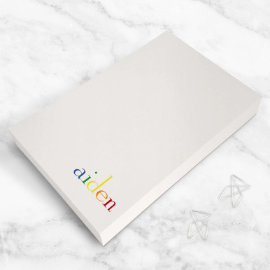 Angled Notepad Personalized Rainbow Kids Notepad – 3 Sizes | iDesignThat