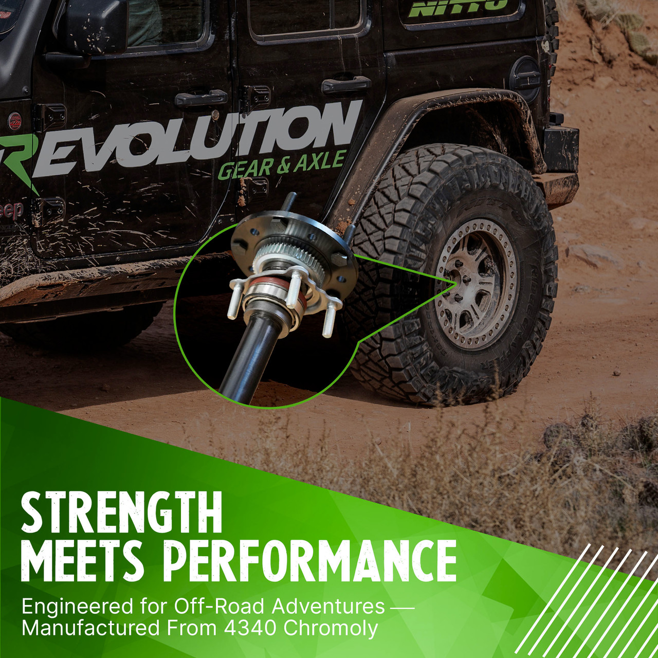 2007-18 Wrangler JK Rubicon Dana 44 4340 Chromoly 32-Spline Rear