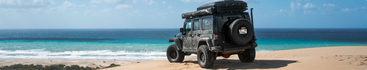 jeep at beach