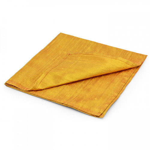 Large 100% SILK Reading Cloth - Yellow/Gold (48 x 48 cm)