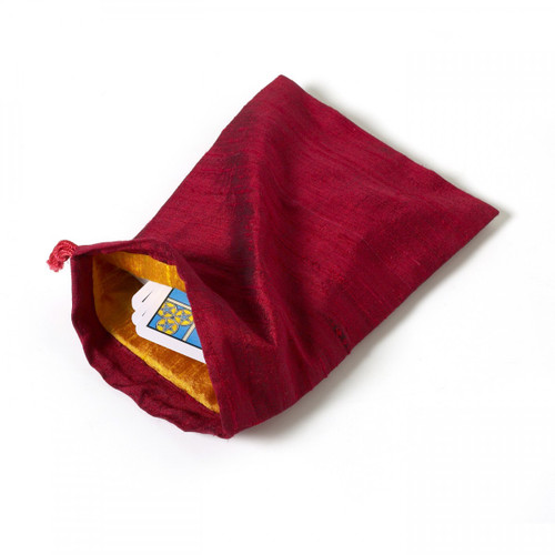Red Tarot / Oracle Card Bag - With Gold Lining (100% Silk)