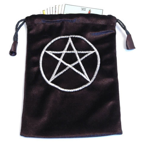 Black Velvet Tarot/Angel Card Bag - Pentacle Symbol