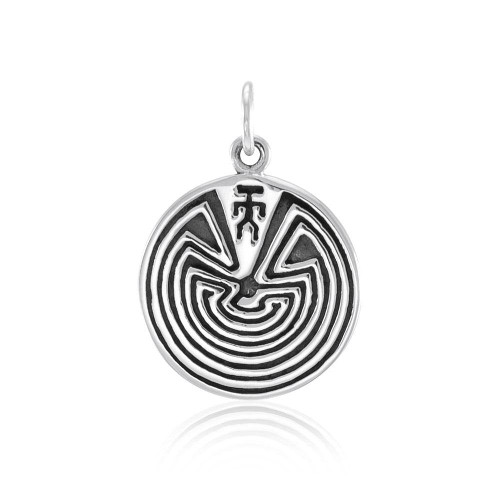 Labyrinth Charm / Pendant (Sterling Silver)