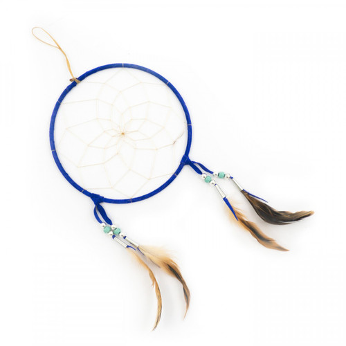 Dark Blue Navajo Dream Catcher - Large 7 Inch