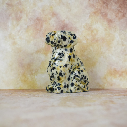 Hand Carved Dog - Dalmation Jasper