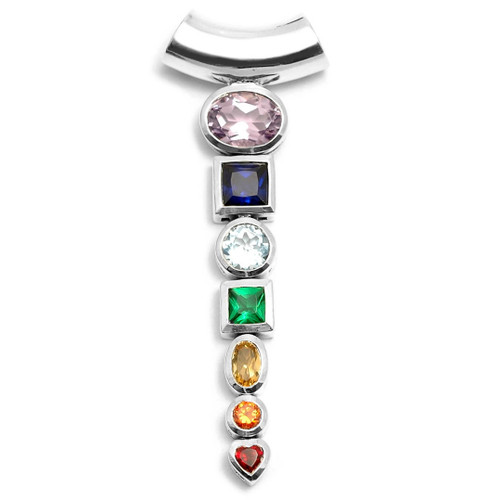 Chakra Pendant with Faceted Crystals (Sterling Silver)
