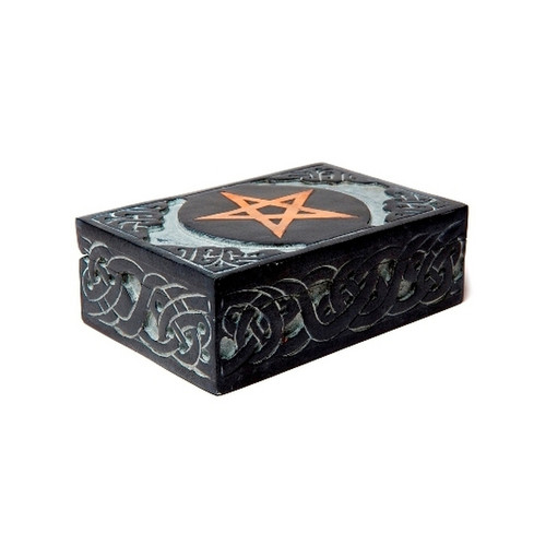 Soapstone Tarot Box with Pentacle Design