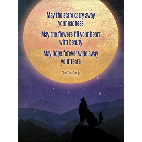 Wolf Moon Stars Greeting Card (Sympathy)