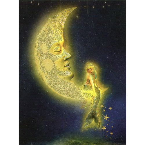 Mermaid on the Moon Greeting Card (All Occasions)