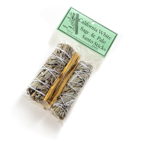 Californian White Sage Smudge Stick (4") & Palo Santo Stick Pack