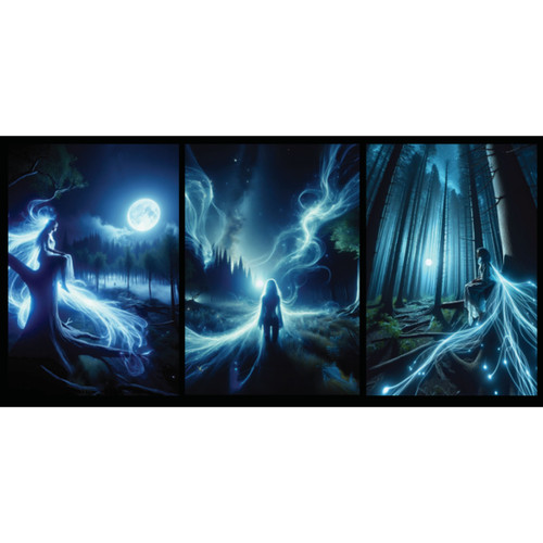 Moonlight Vigil Triptych Greeting Card (Self-Sealing)