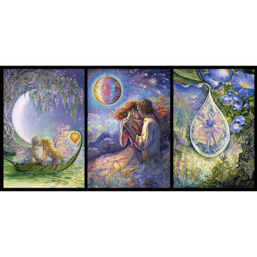 Wisteria Moon Triptych Greeting Card (Self-Sealing)