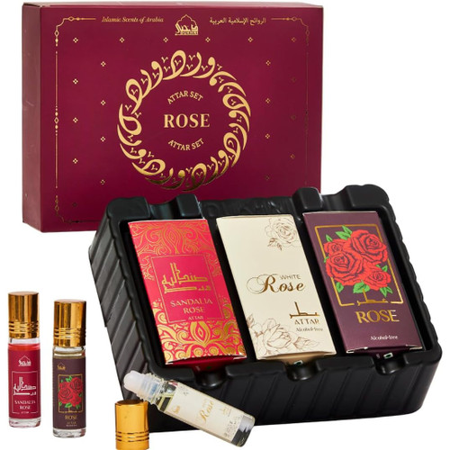 Rose Attar Perfume Oil (Set of 3)