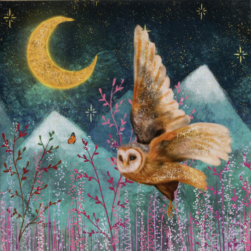 Owl and Butterfly Greeting Card (Blank)