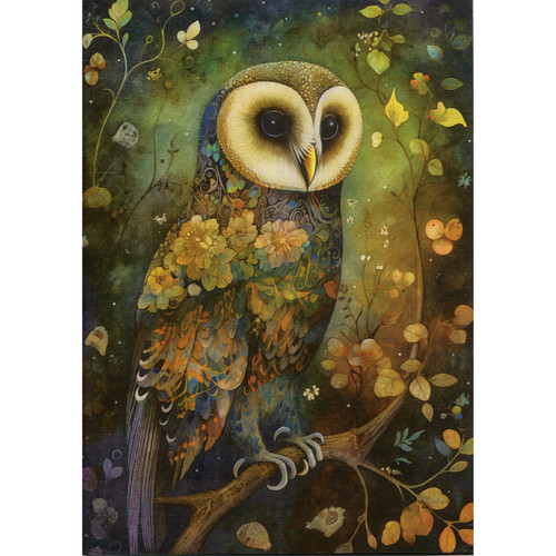 Holy Forest Owl Greeting Card (Blank)