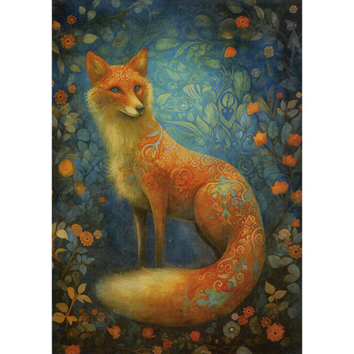 Holy Forest Fox Greeting Card (Blank)