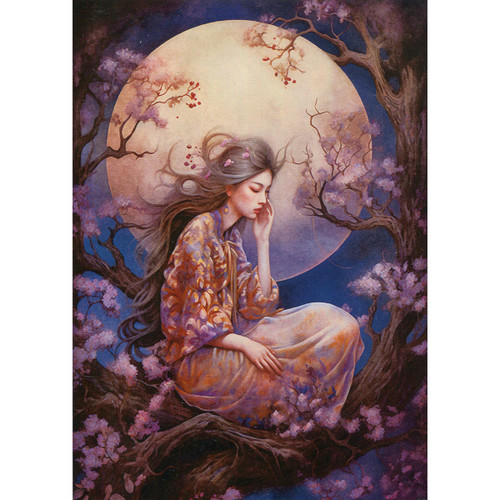 Mauve Woman Greeting Card (Blank)