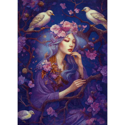 Heliotrope Doves Greeting Card (Blank)