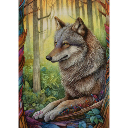 Boho Wolf Greeting Card (Blank)