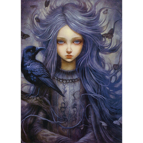 Raven Girl Greeting Card (Blank)