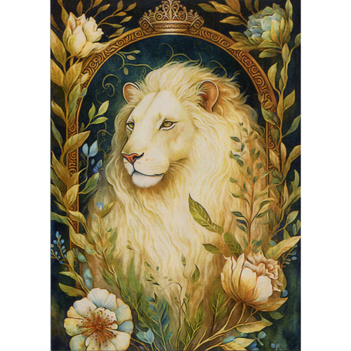 White Lion Greeting Card (Blank)