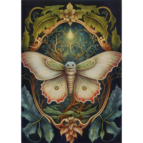 White Moth Greeting Card (Blank)