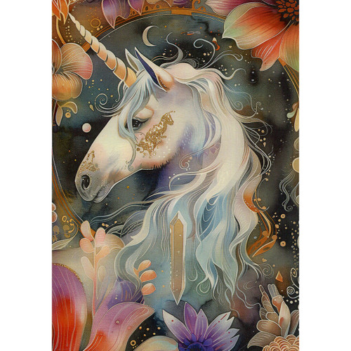 Crystal Unicorn Greeting Card (Blank)