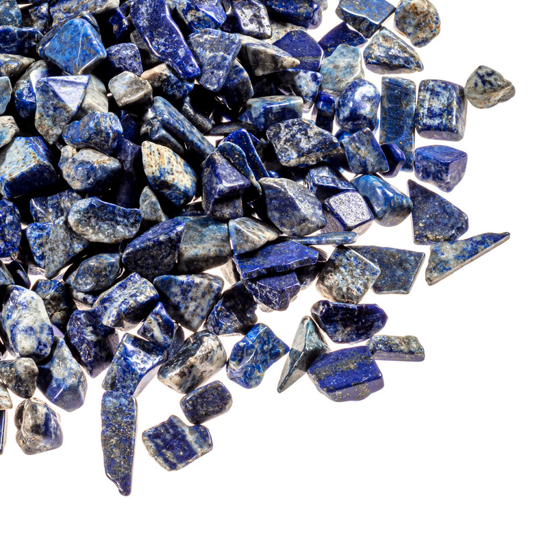 30 Perles En Pierre Naturelle Lapis Lazuli - Chips Irrégulières 4 à 12 Mm, Bleu Nuit Avec Paillettes Dorées
