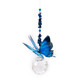 Lead Crystal Ball Butterfly - Blue