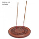 Hand Carved Floral Wooden Circular Incense Holder
