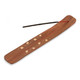 Wooden Incense Ski Holder with Brass Inlays (Floral)