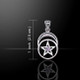 Pentagram Pentacle with Moon and Amethyst Pendant (Sterling Silver)