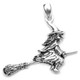 Witch on Broomstick Pendant (Sterling Silver)
