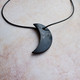 Shungite Crescent Moon Pendant