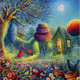 Midnight Gardener Greeting Card (Blank)