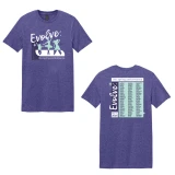 Heather Purple Gray T‑shirt with ‘EVOLVE’ spring performance design on front and back