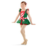 CANDY CANE CHORUS - PEPLUM BIKETARD LOOK