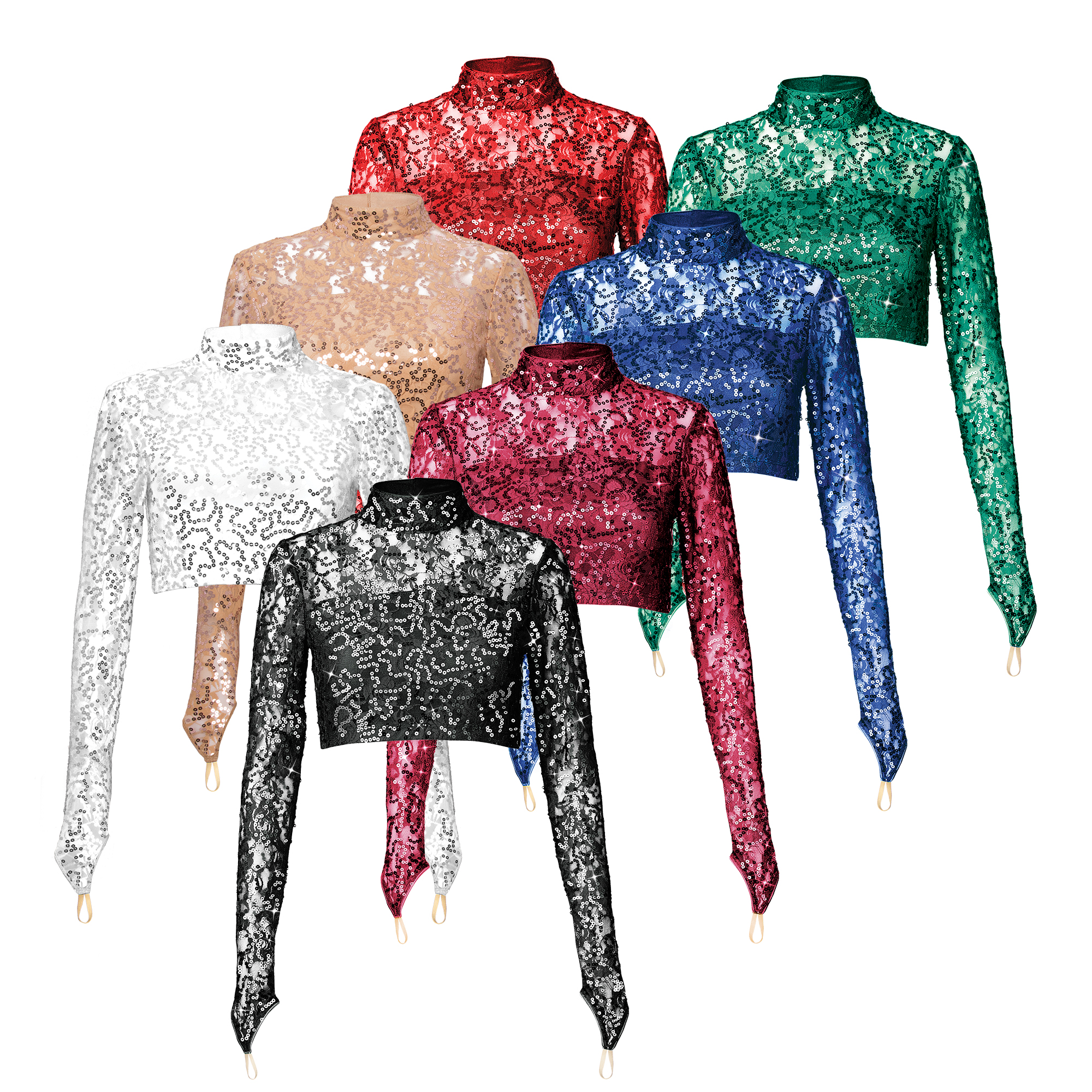 Sequin Lace Crop Top - Revolution 