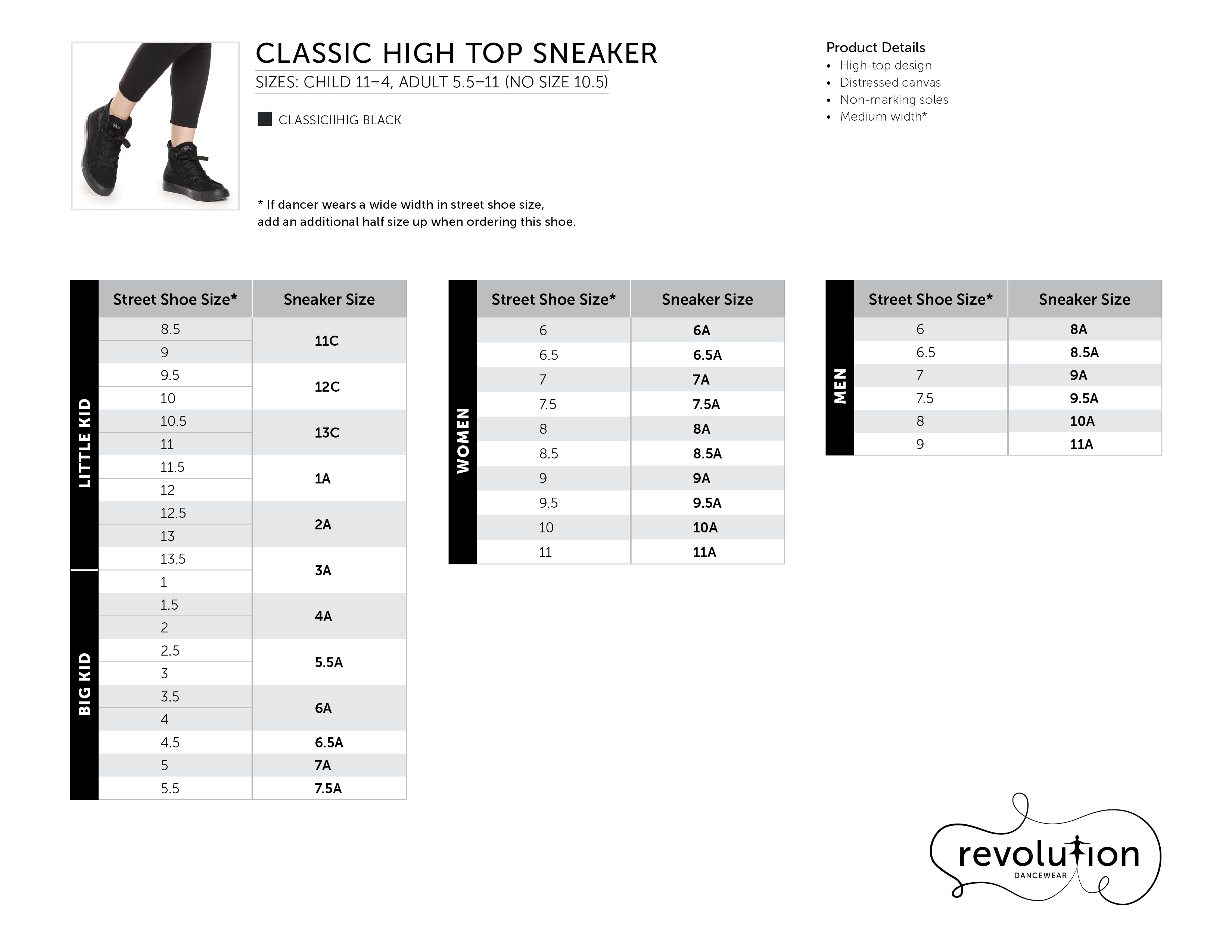Classic High Top Sneaker Sizing Kit