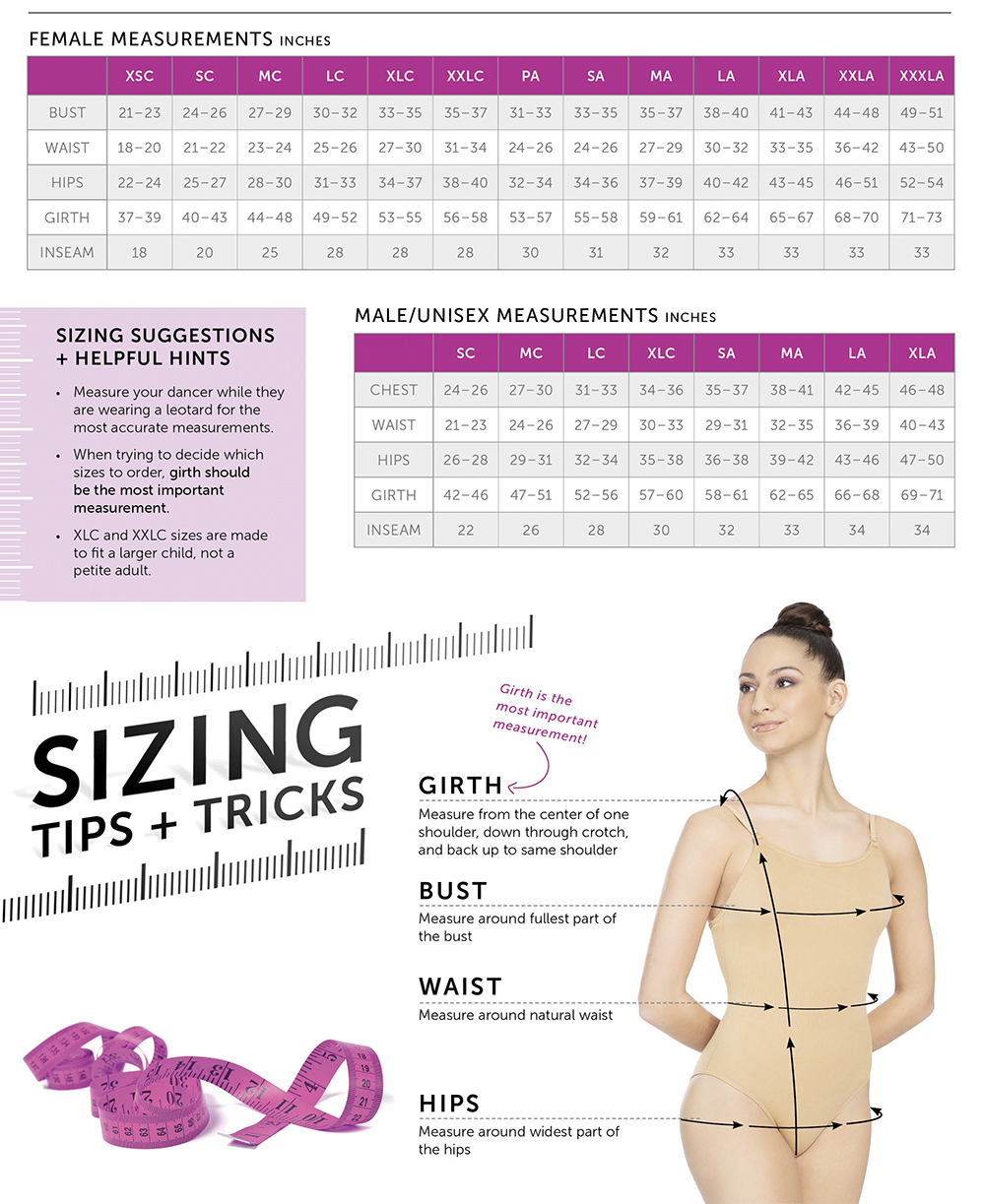 Peppermint Twist size chart