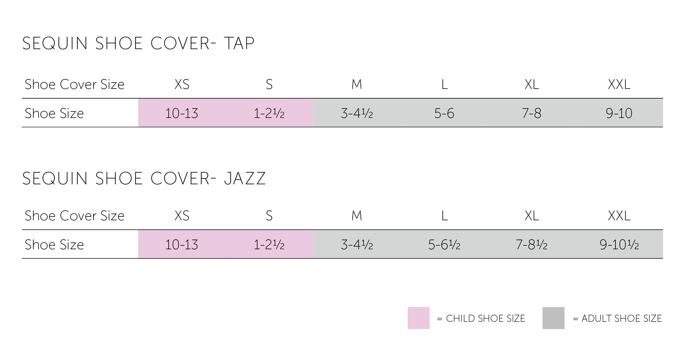 Revolution Jazz Shoe Size Chart